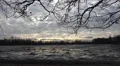 Moory fish-pond without water sunset time-lapse in cold season HD Footage