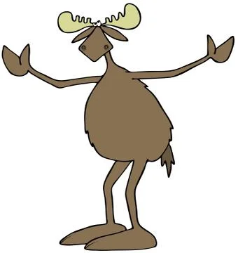 Moose asking for help Stock Illustration