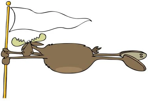 Moose blowing in the wind Stock Illustration