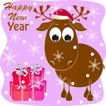 Moose cartoon vector illustration. Stock Illustration