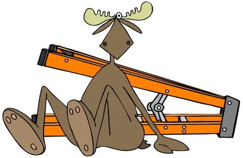 Moose that fell off a ladder Stock Illustration