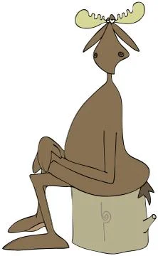 Moose with good posture Stock Illustration