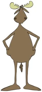 Moose with hands in his pockets Stock Illustration