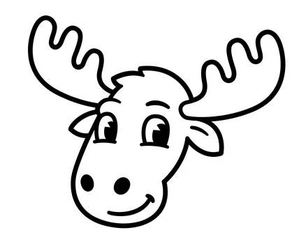 Moose head cartoon drawing Stock Illustration