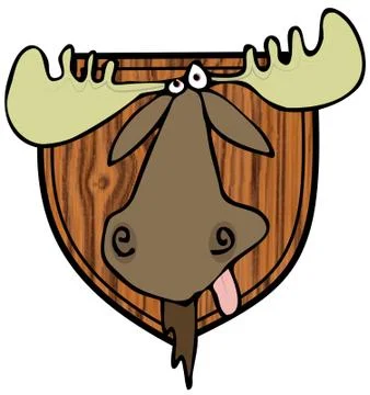 Moose head mount Stock Illustration