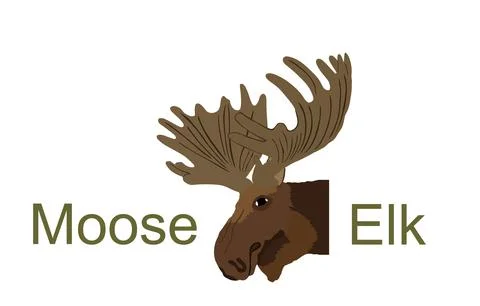 Moose head vector illustration isolated on white background Stock Illustration