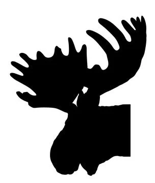 Moose head vector silhouette illustration isolated Stock Illustration