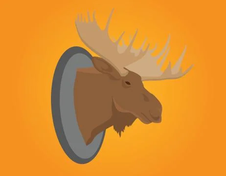 Moose head on the wall vector illustration Stock Illustration
