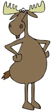 Moose with hooves on hips Stock Illustration