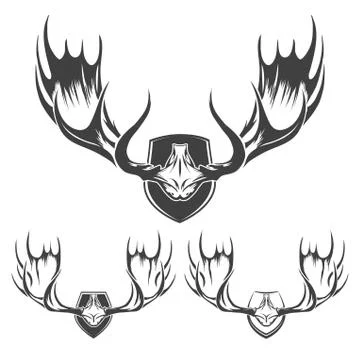 Moose Horns Set Stock Illustration