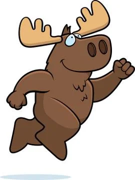 Moose Jumping Stock Illustration