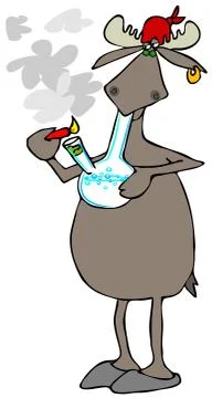Moose lighting a glass pipe Stock Illustration