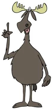 Moose making a point Stock Illustration