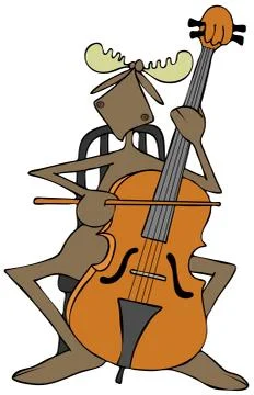 Moose playing a cello Stock Illustration
