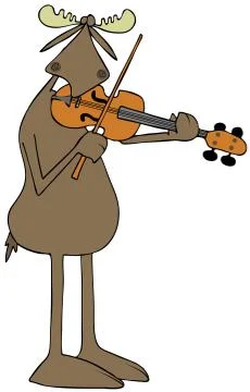 Moose playing a violin Stock Illustration