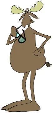 Moose pondering a thought Stock Illustration