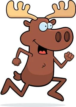 Moose Running Stock Illustration