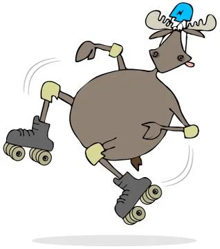 Moose on skates Illustrazione stock
