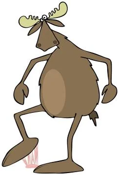 Moose stepping in chewing gum Stock Illustration