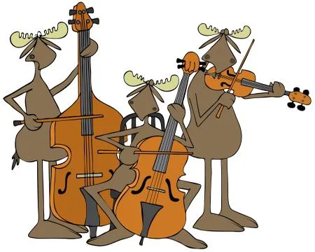 Moose string trio Stock Illustration