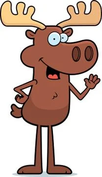 Moose Waving Stock Illustration