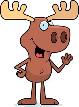 Moose Waving Stock Illustration