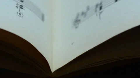 Mooving through Sheet of Musical Notes, Motorized Dolly Shot Stock Footage 35794066