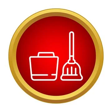 Mop and bucket cleaning tools icon concept Stock Illustration