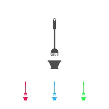 Mop and bucket icon flat. Stock Illustration