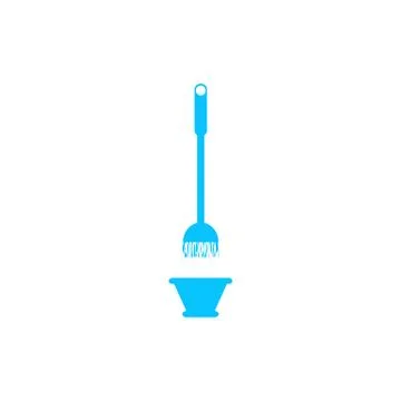 Mop and bucket icon flat. Stock Illustration