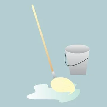 Mop And Bucket Stock-Illustration
