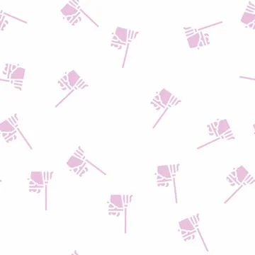 Mop with bucket glyph vector seamless pattern Stock-Illustration