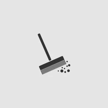 Mop bucket icon flat Stock Illustration