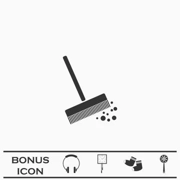 Mop bucket icon flat Stock Illustration