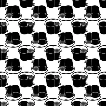 Mop bucket pattern seamless vector 库存插图