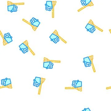 Mop with bucket vector seamless pattern Stock Illustration