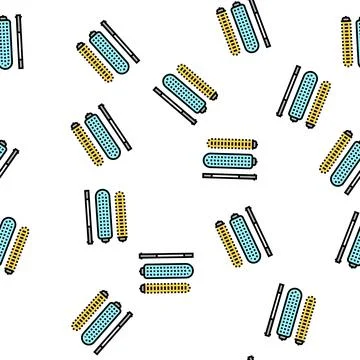 Mop cleaning accessory for washing floor vector seamless pattern Stock Illustration