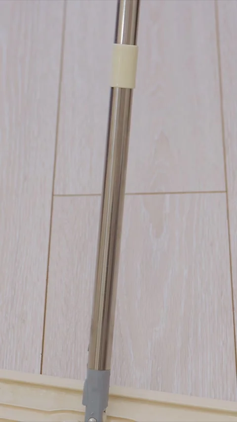 Mop Cleaning Light Wood Floor Surfaces showing wooden household tool surface Stock Footage 346788099