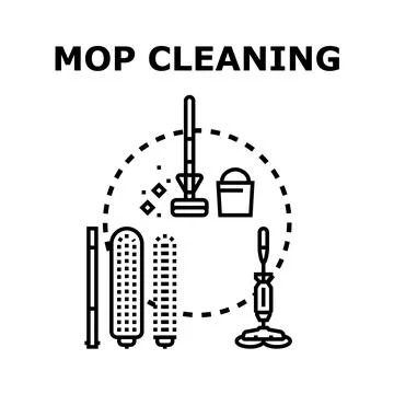 Mop cleaning tools and equipment concept vector Stock Illustration