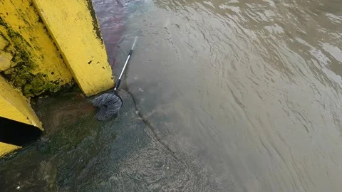 Mop drifted by the flood Video stock 318265622