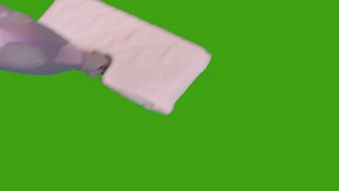 Mop on a Green Screen,  Video stock 128761842