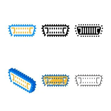 Mop head color icon styleset vector flat Stock Illustration