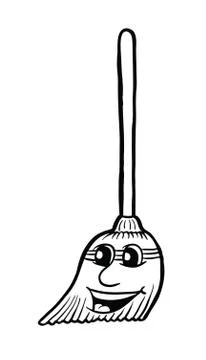 Mop with smile Stock Illustration