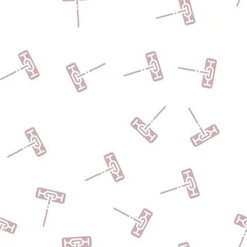 Mop tool glyph vector seamless pattern flat Stock Illustration