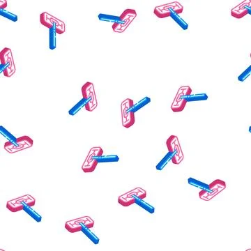 Mop tool isometric icon seamless pattern flat Stock Illustration