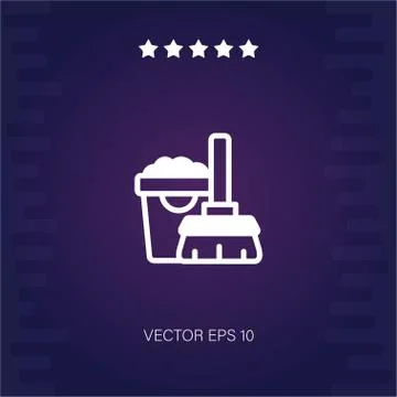 Mop vector icon Illustrazione stock