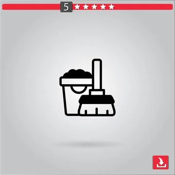 Mop vector icon Illustrazione stock