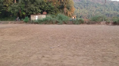 Moped Ride Tracking Side Stock Footage 130669766