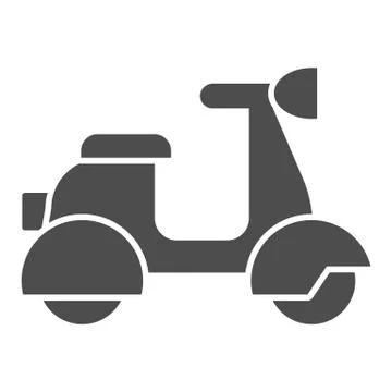 Moped solid icon, Public transport concept, Scooter sign on white background Illustrazione stock