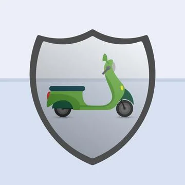 Moped with a transparent shield Stock Illustration